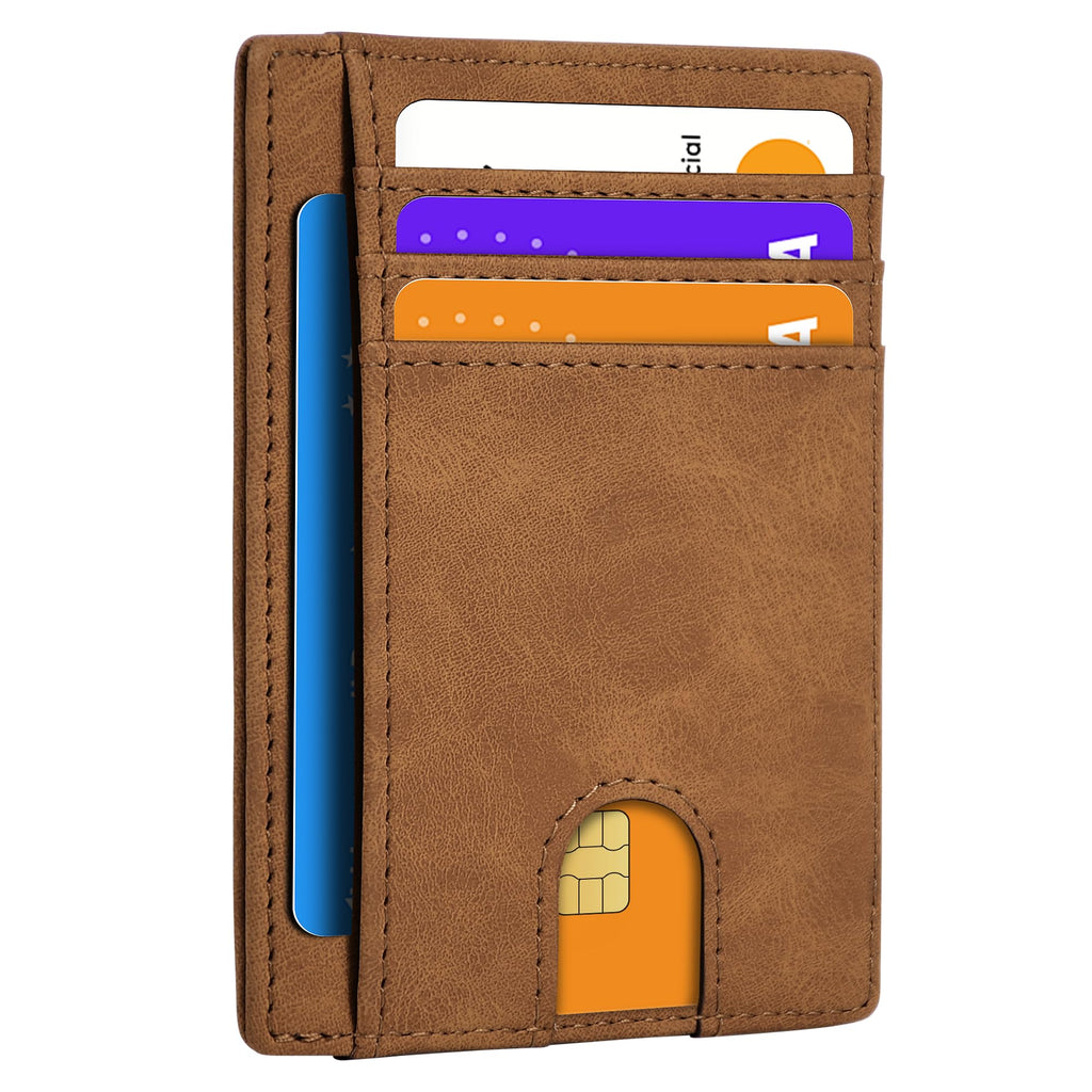 Slim Minimalist Wallet for Men,Front Pocket Wallet RFID Blocking Small Thin Cred