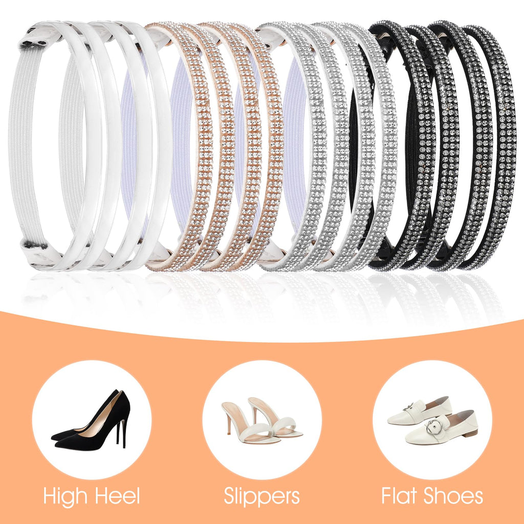 4 Pairs High Heels Shoe Straps Elastic Holding Heels Ankle Belt Band Detachable