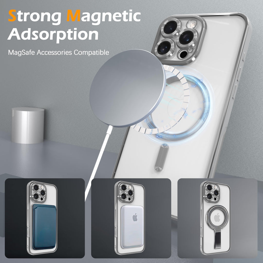 Clear Case For Iphone 14 Pro With Full Camera Lens Protection, Magsafe,Plating S