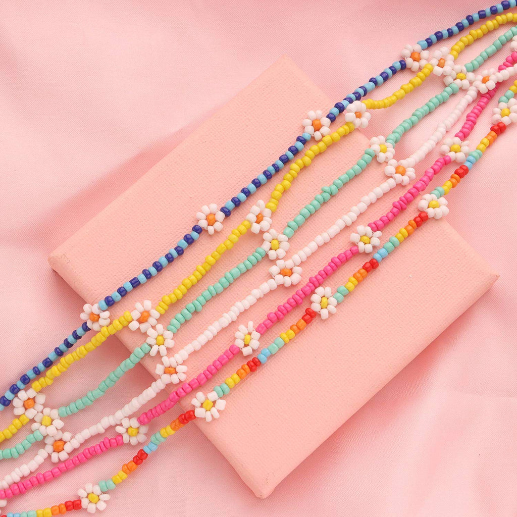 Beaded Choker Necklaces For Women Vsco Boho Handmade Flower Necklace Cherry Cute