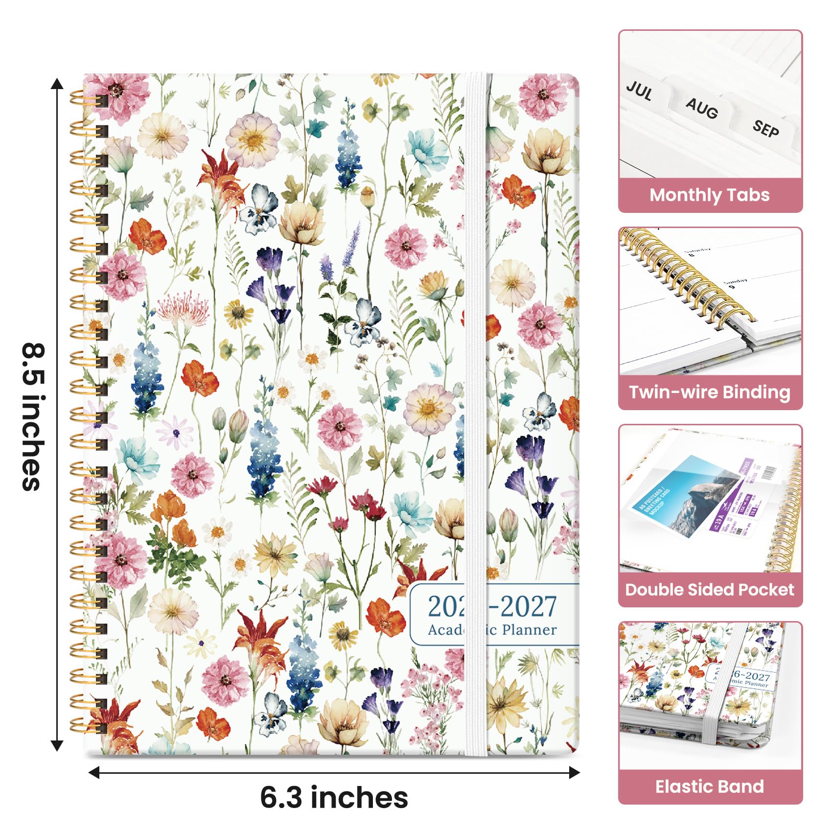 Academic Year Monthly and Weekly Calendar Planner, Jul 2026 - Jun 202