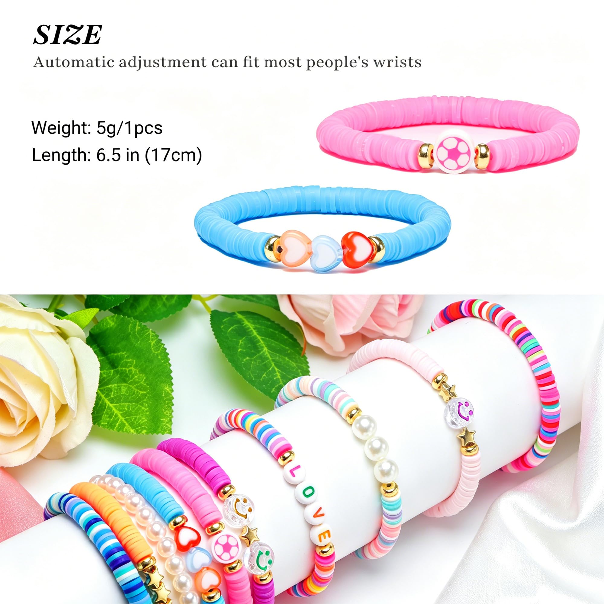 10pcs Friendship Bracelets for Teen Girls & Women: Beaded, Preppy, Beach Styles