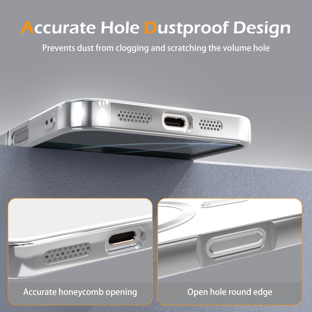Clear Case For Iphone 14 Pro With Full Camera Lens Protection, Magsafe,Plating S