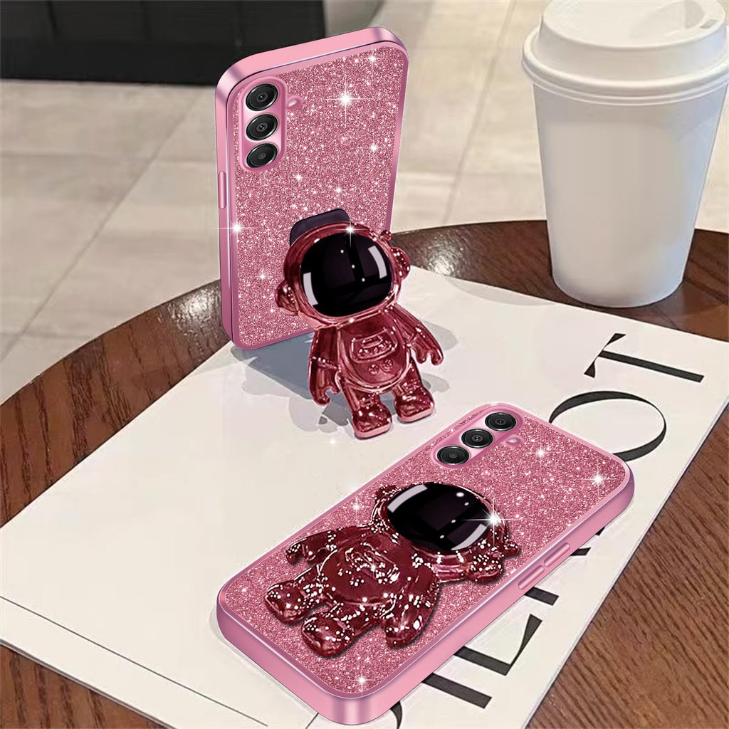 Phone Case for Samsung Galaxy A16 5G with Astronaut Kickstand & Lanyard Soft TPU