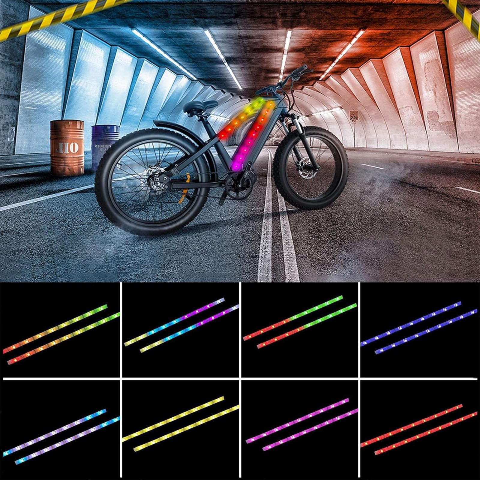 Lights for Night Riding,Can Be Cropped,Safety Waterproof RGB Lights Strip,for Ad
