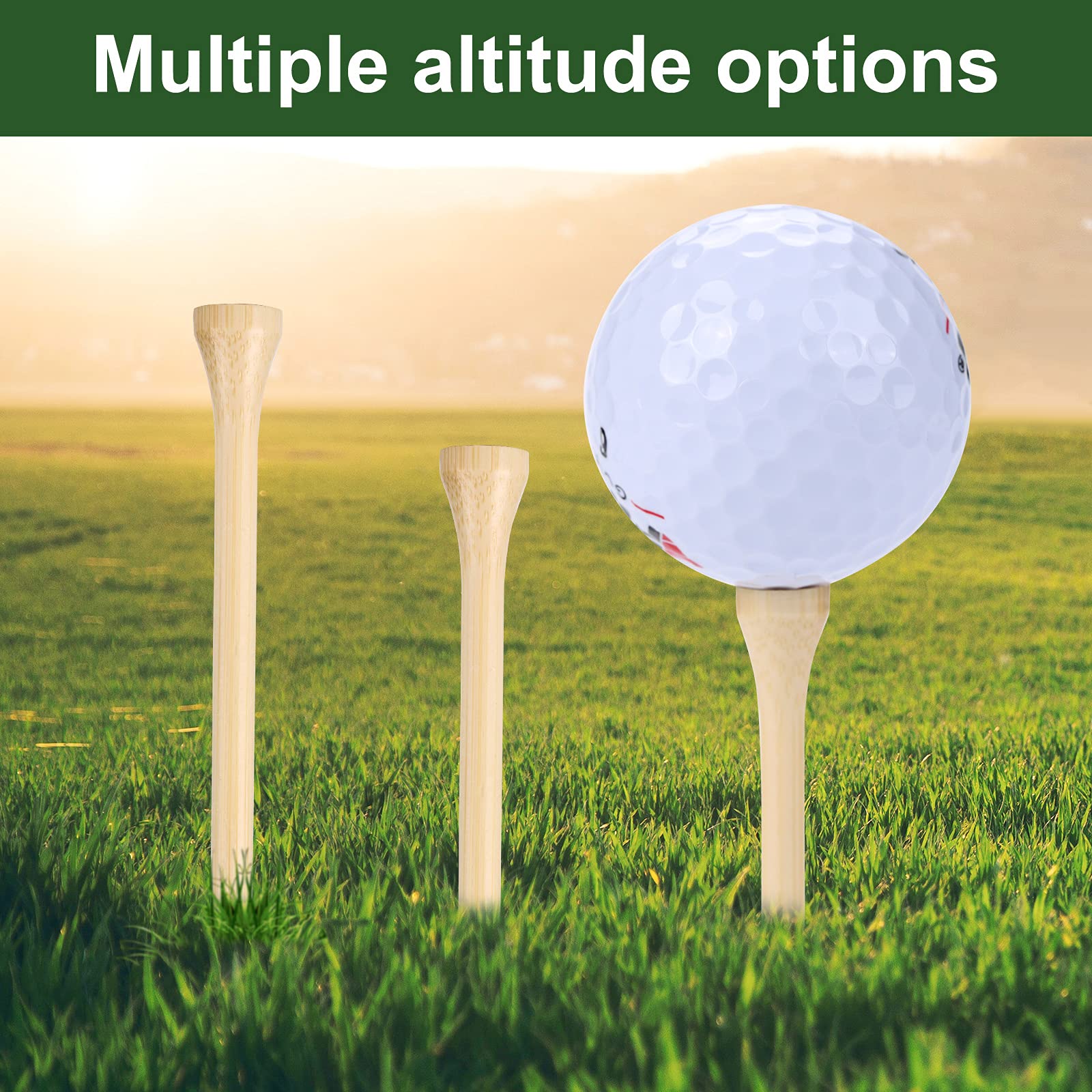 Golf Tees Durable Bamboo Tees 100Pcs 3-1/4" Friendly Biodegradable Material Redu