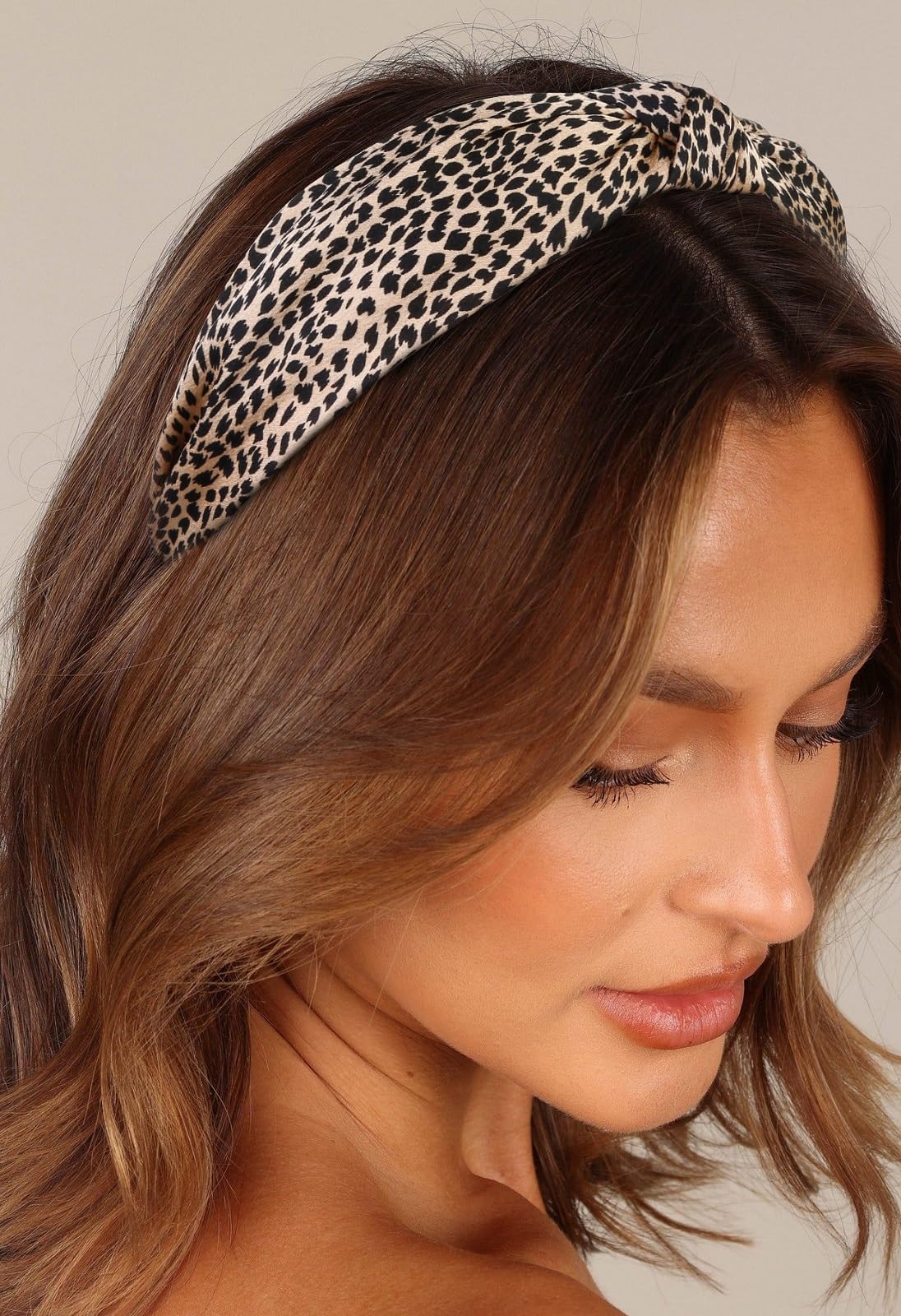 Fashion Hairbands and Hair Hoops: Non-Slip Top Knot Headbands with Leopard Print