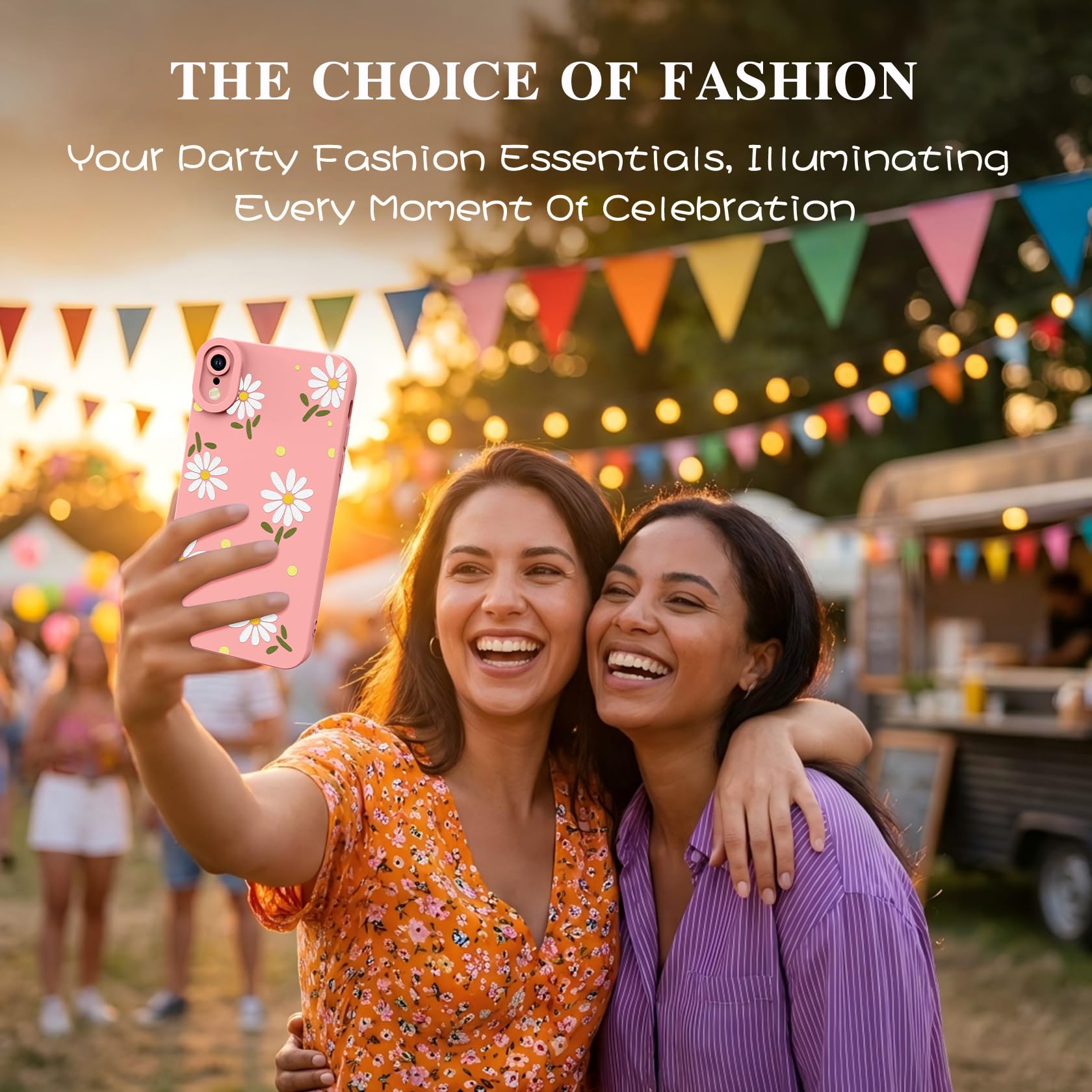 with iPhone XR Phone Case, Fashion Flower Pattern Design Girls Women