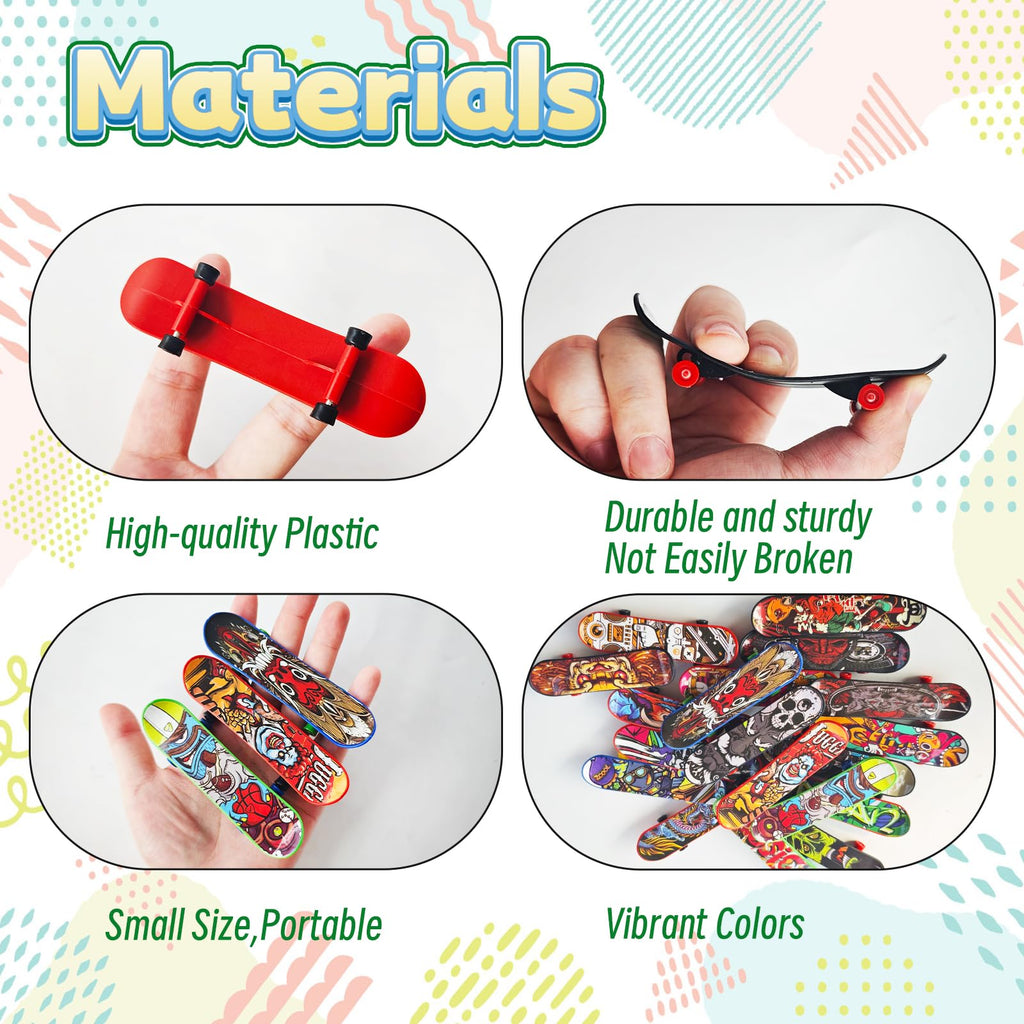 50 Pcs Mini Finger Skateboards,Fingerboards Toy Set,Mini Skateboards Finger Surf