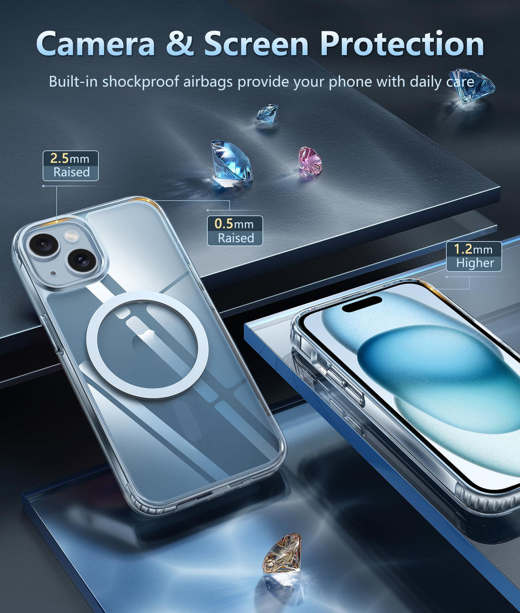 Iphone 15 Case Clear: Iphone 14/13 Case Magnetic Phone Cases With Screen Protect