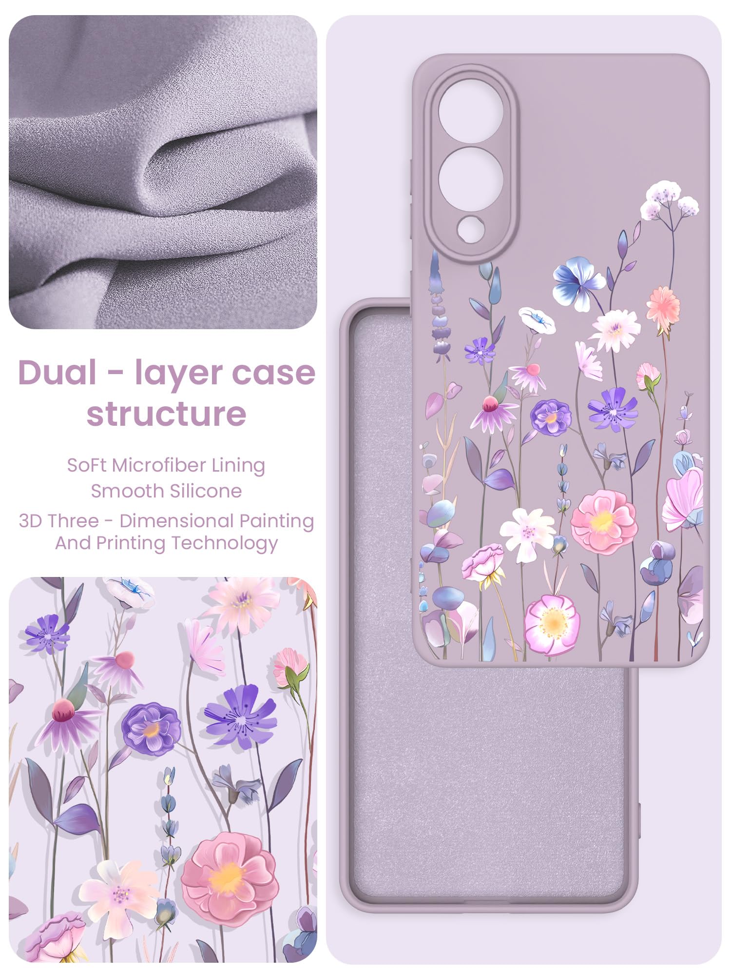 for Samsung Galaxy S25 Edge Case, Girls Women Florals Liquid Silicone Phone Case