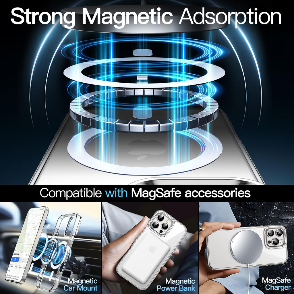 Case For Iphone 16 Pro 6.3-Inch Magsafe, Shockproof Phone Bumper Cover, Anti-Scr