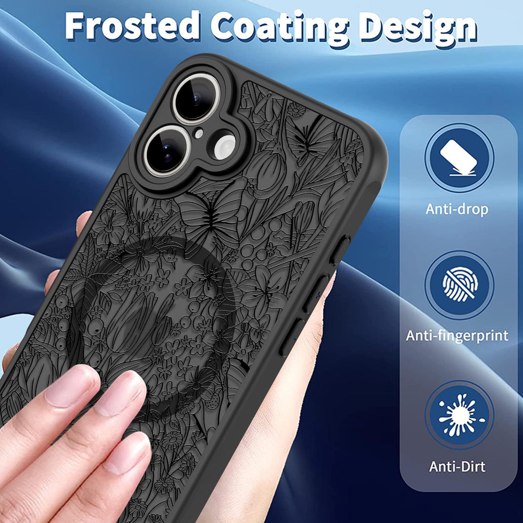 Case For Iphone 17 (6.3") With Screen Protector, Cute Floral Design For Women &