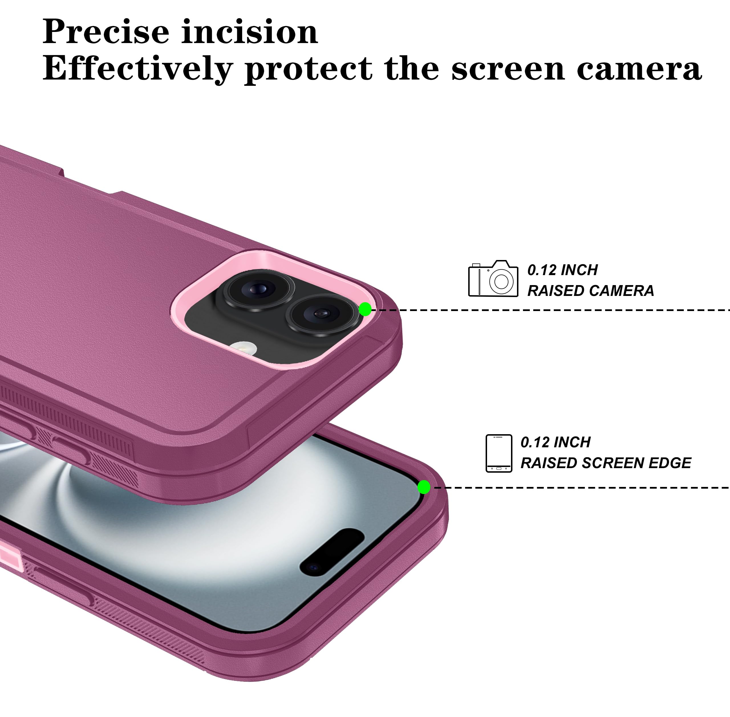 With Iphone 17 Case With Hd Screen Protector, [2 In 1 ] Heavy Duty Protection Ph