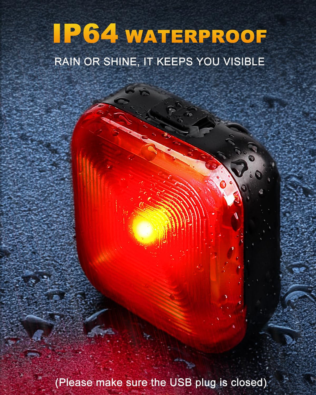 Bike Lights for Night Riding, 5 Modes Bike Rear Light for Cycling Safety, Rechar