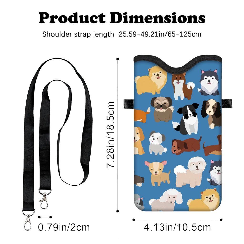 Women Phone Sleeve Pouch Case Bag with Crossbody Strap/Neck Lanyard for iPho