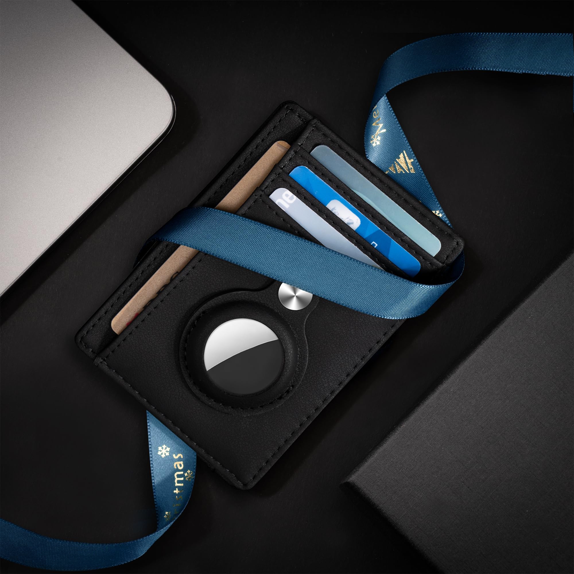 Front Pocket Air Tag Wallet, RFID Blocking Card Holder Wallet wi
