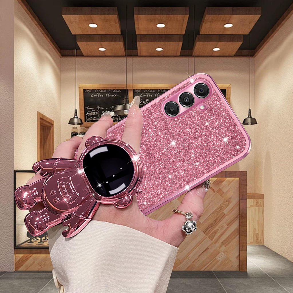 Phone Case for Samsung Galaxy A16 5G with Astronaut Kickstand & Lanyard Soft TPU