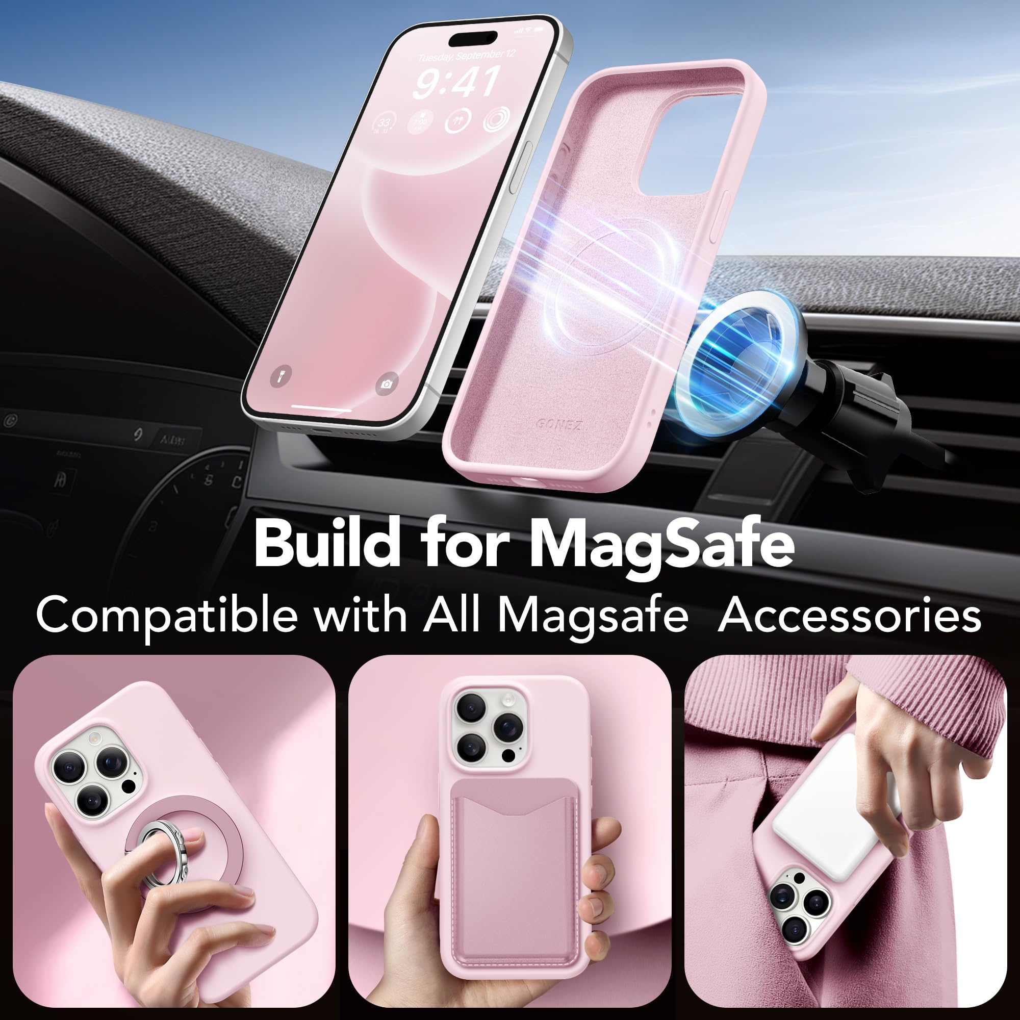 Iphone 15 Pro Max Case Silicone, Magsafe, Camera Protector + Screen Protector, S