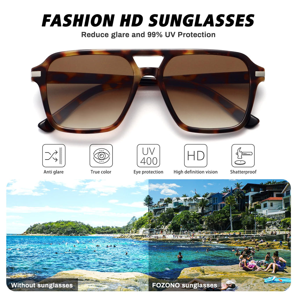 Aviator Sunglasses for Women Men Trendy Classic Square 70s 80s 90s Vintage