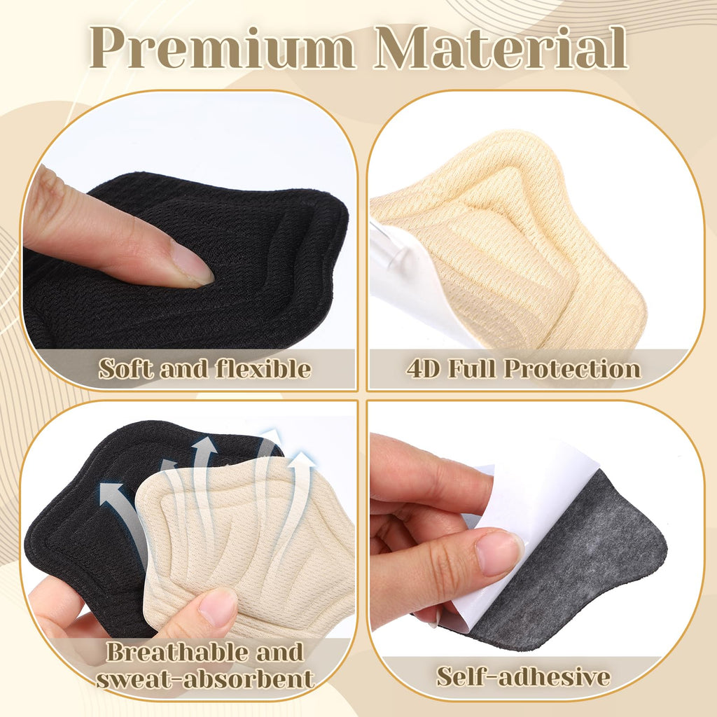 Pair Adhesive Shoe Back Cushion Pads, Reusable Back of Heel Cushion Pads for Wom