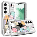 Case for Samsung Galaxy S23, Cute Funny Cats Pattern Shock-Absorption Hard PC an