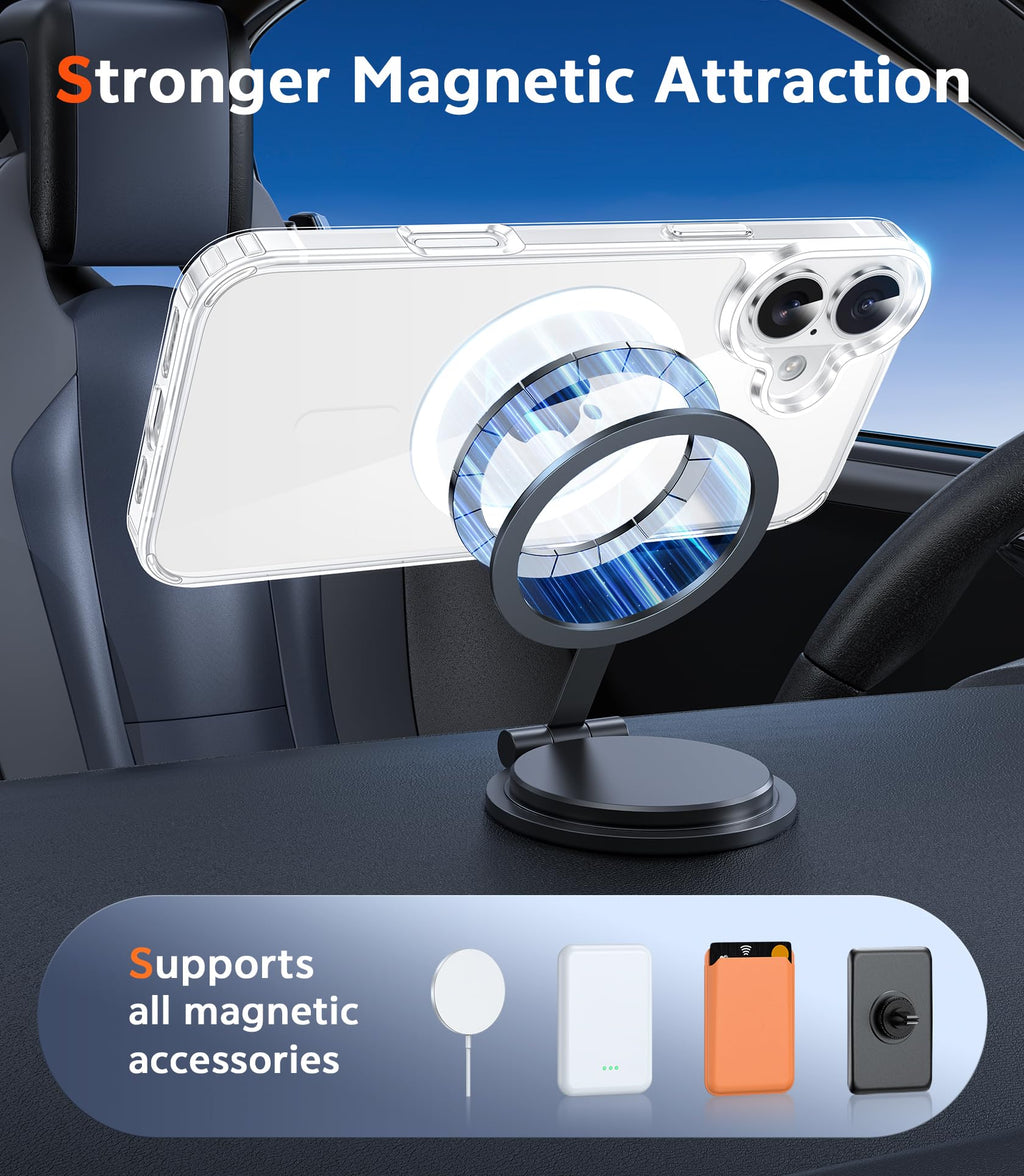 17 Clear Magnetic Case with Screen Protector — MagSafe Compatible, Anti-Yellowin