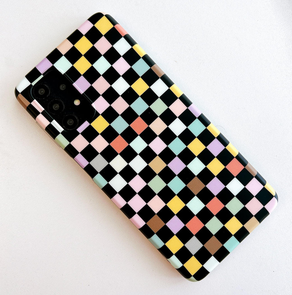 for Galaxy A32 5G Case(Not fit A32 4G), Vintage Checkerboard Design for Women Me