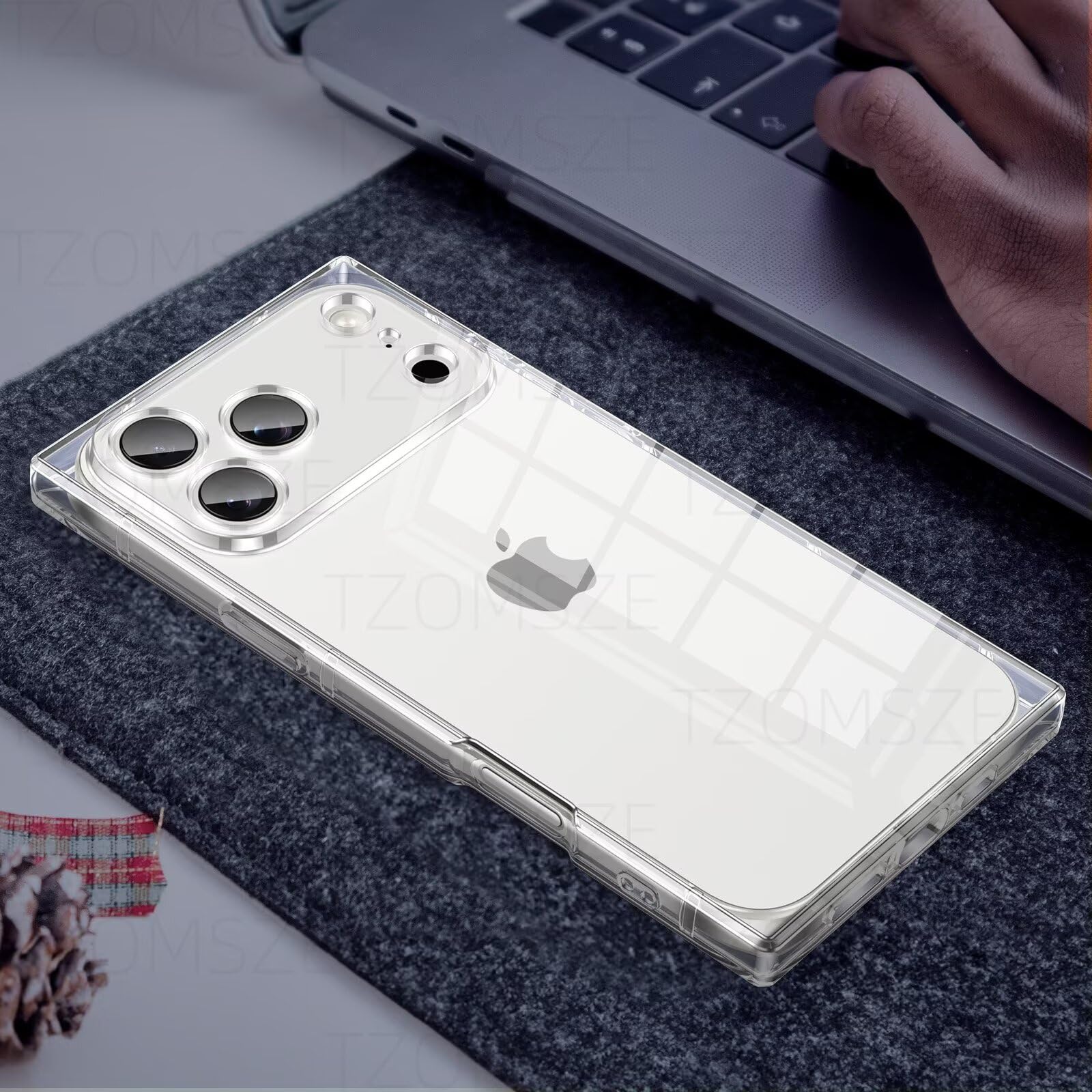 Compatible with iPhone 17 Pro Max Clear Case,Camera Protection,Reinforced C