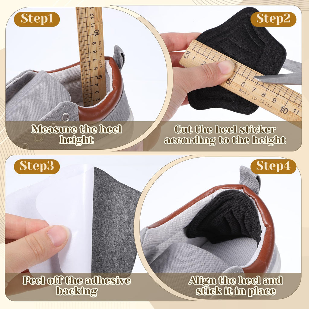 Pair Adhesive Shoe Back Cushion Pads, Reusable Back of Heel Cushion Pads for Wom