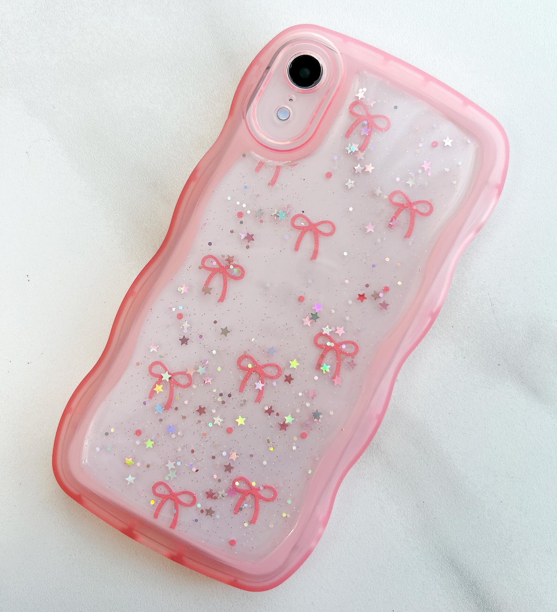 iPhone XR Case, Glitter Star & Curved Edge Handle Grip Design, Military-Grad