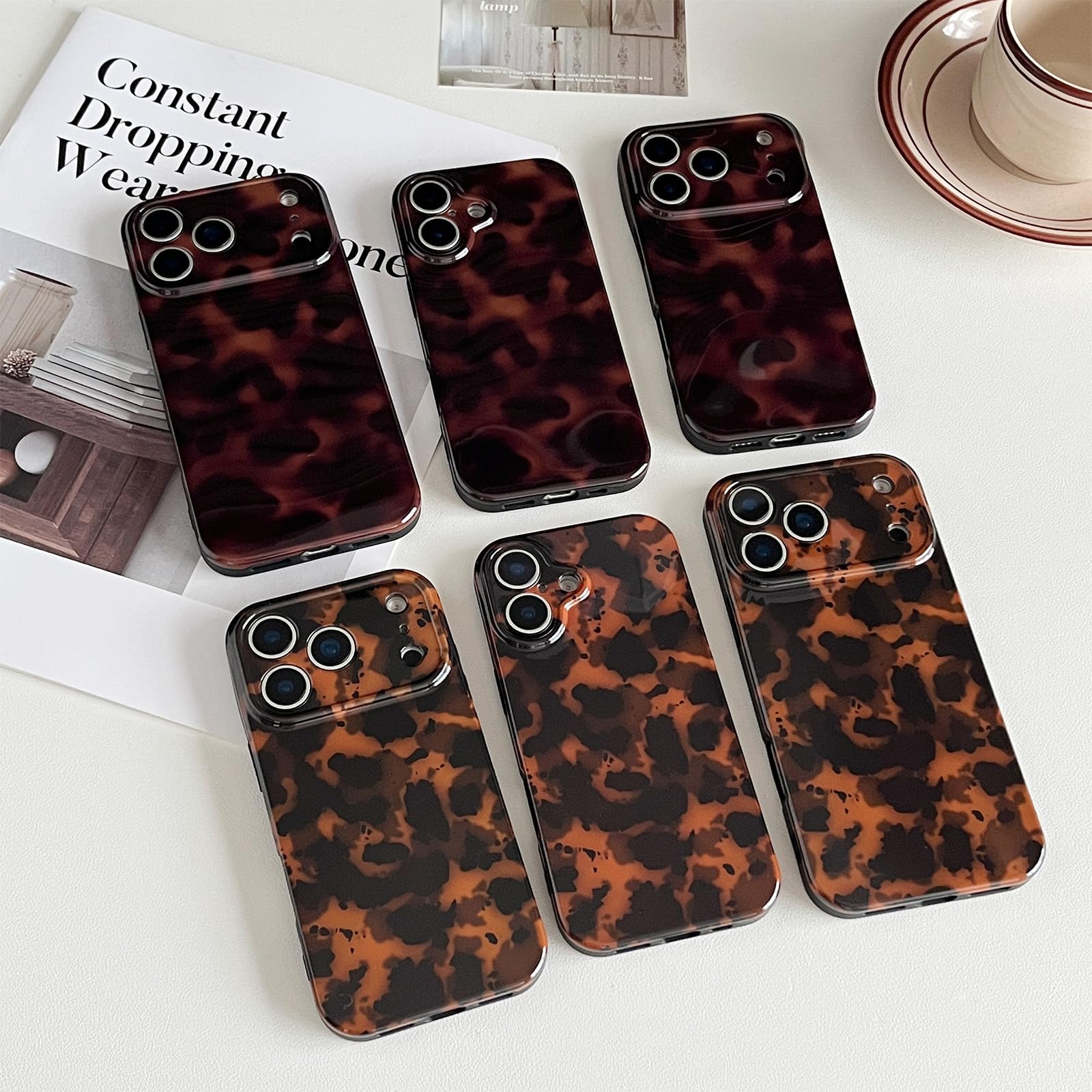 17 Pro Case For Women, Fashion Fall Tortoise Shell Phone Case, Classic Soft Tpu