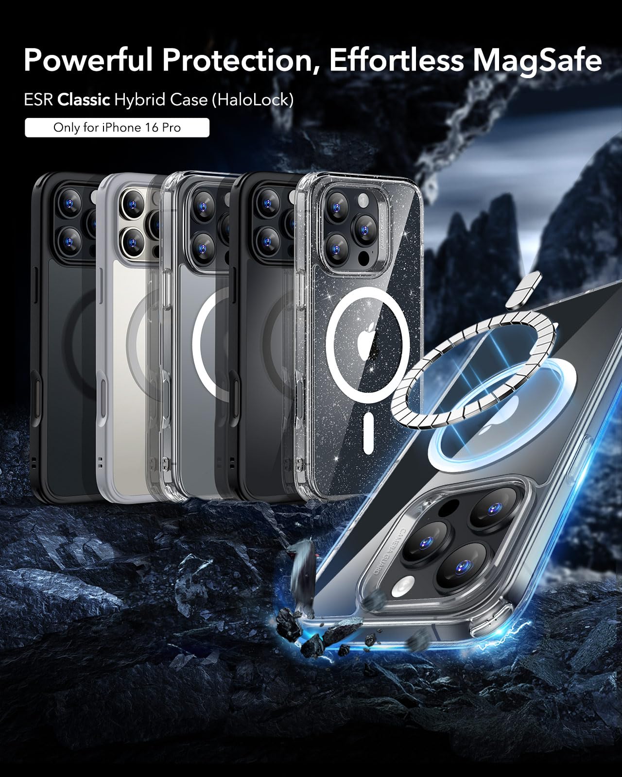 Iphone 16 Pro Case, Magsafe, Shockproof Military-Grade Protection, Magnetic Phon