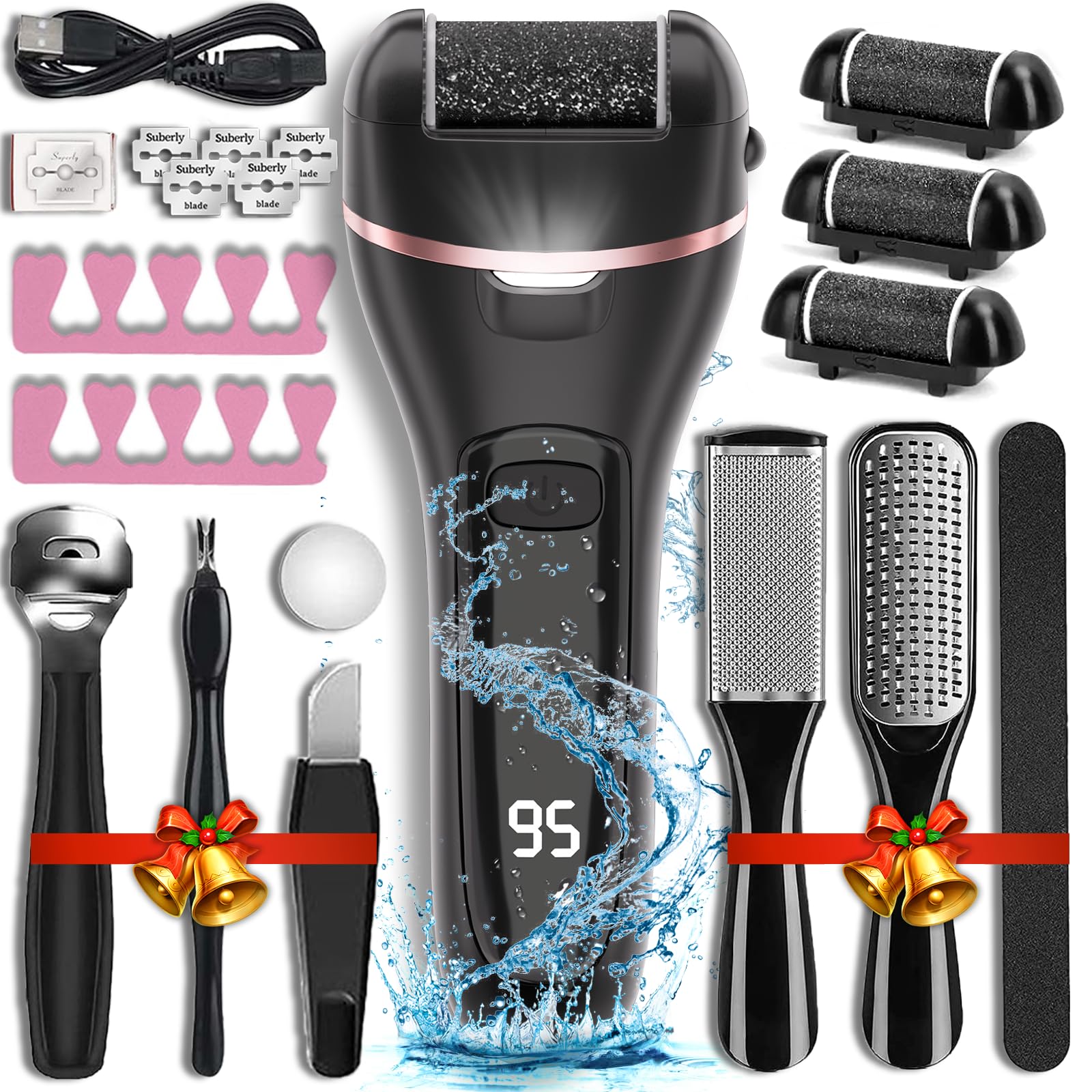 Callus Remover for Feet 17-in-1 Rechargeable Waterproof — Professional Pedicure