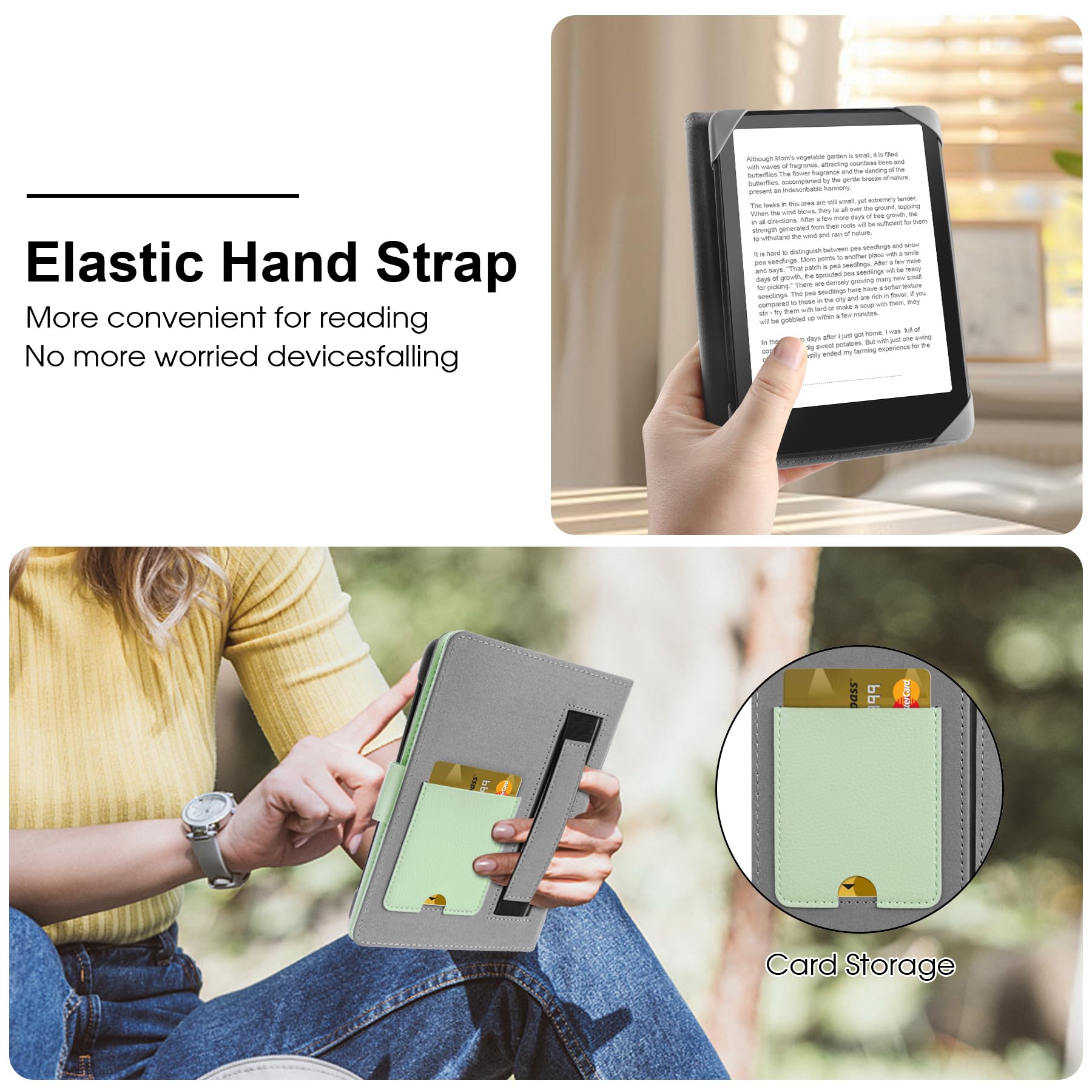 Universal Case for 7 inch Kindle eReader Compatible with 6.8" Paperwhite/Pocketb