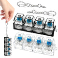 4 in 1 Keyboard Fidget Toy Keychain, Clicky Button Toy Stress Relief Keychai