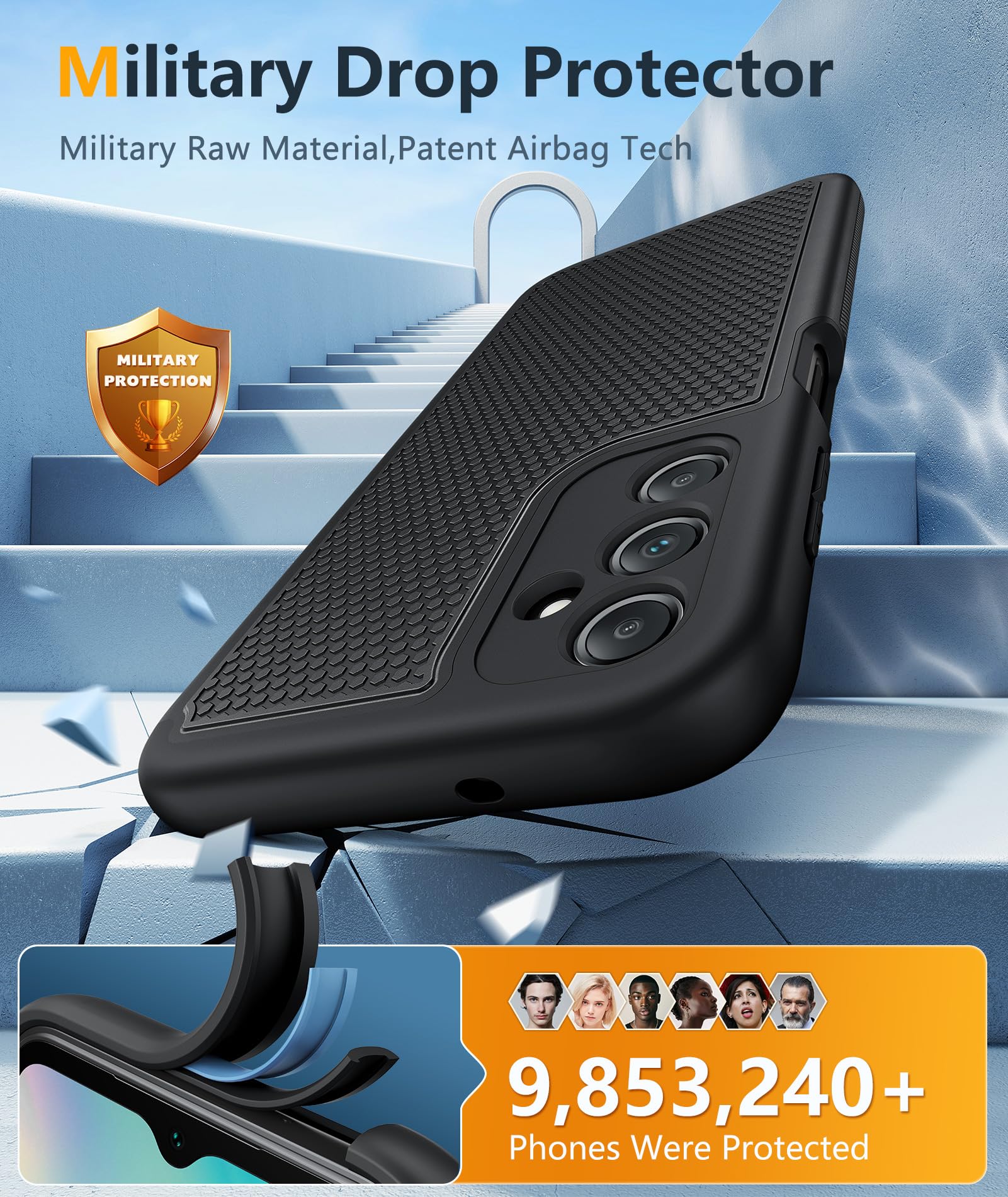 Galaxy A14-5G Phone Case: Samsung A14 5G Military Grade Drop Protection, 14Ft Dr