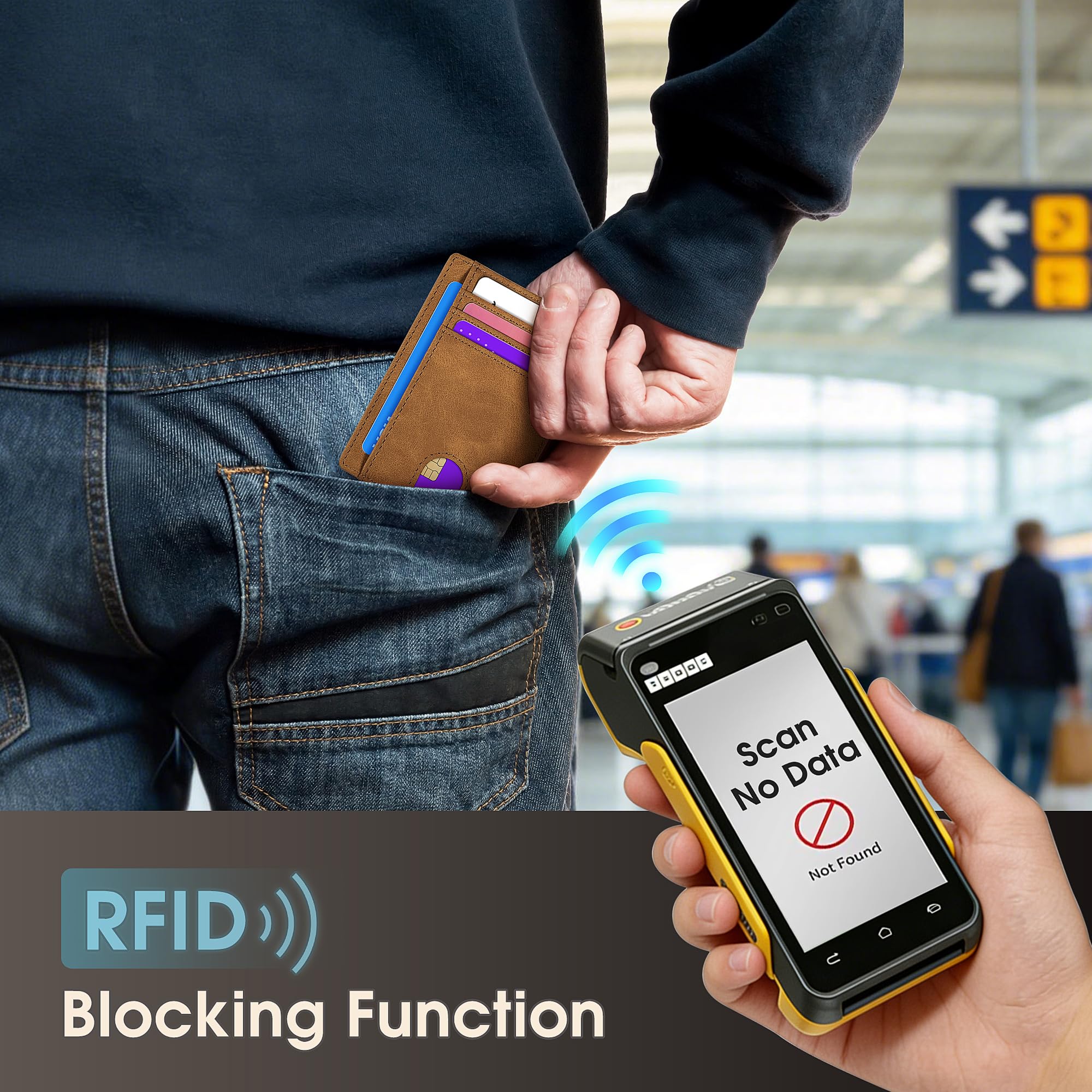 Slim Minimalist Wallet for Men,Front Pocket Wallet RFID Blocking Small Thin Cred