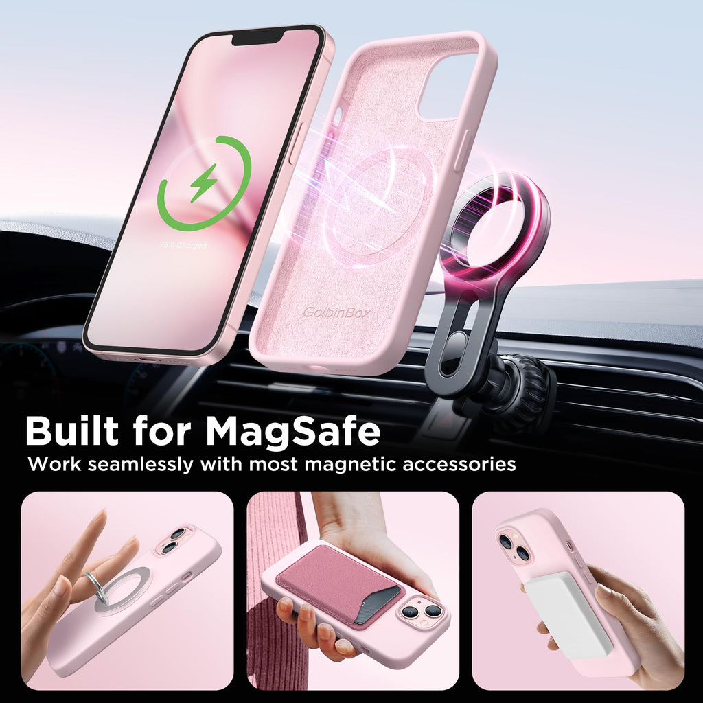 For Iphone 13 Case & Iphone 14 Case, Magsafe, [Soft Anti-Scratch Microfiber Lini