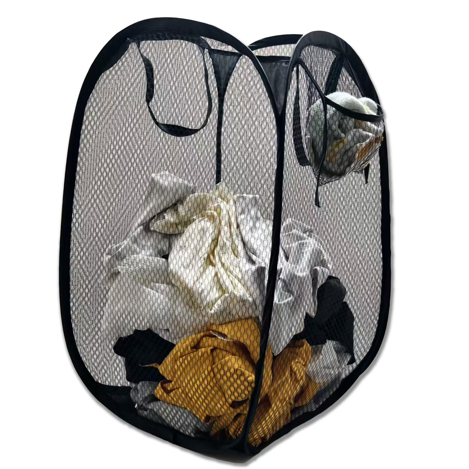 Collapsible Laundry Basket — Pop-Up Mesh Hamper for Bathroom, Dorm, Travel & Cru