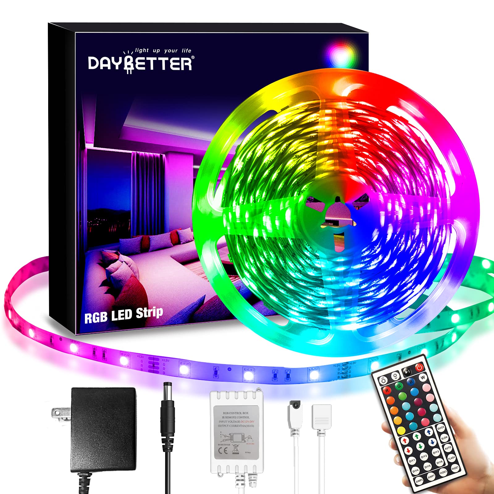 5050 Remote Control Led Strip Lights 20Ft, Rgb Color Changing Led Strip With Rem