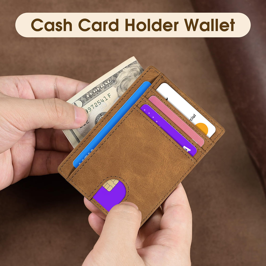 Slim Minimalist Wallet for Men,Front Pocket Wallet RFID Blocking Small Thin Cred