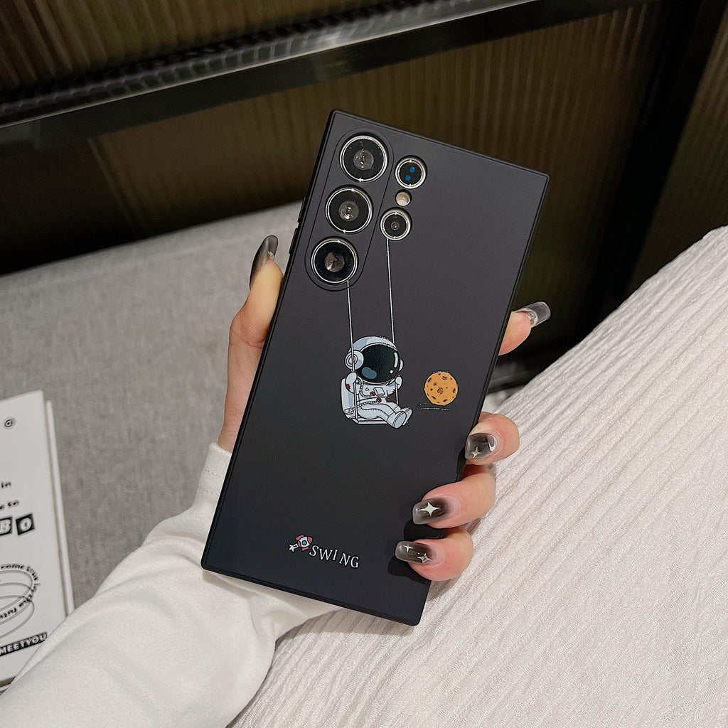 Astronaut Case for Samsung Galaxy S25 Ultra, Cute Cartoon Space Moon Rocke