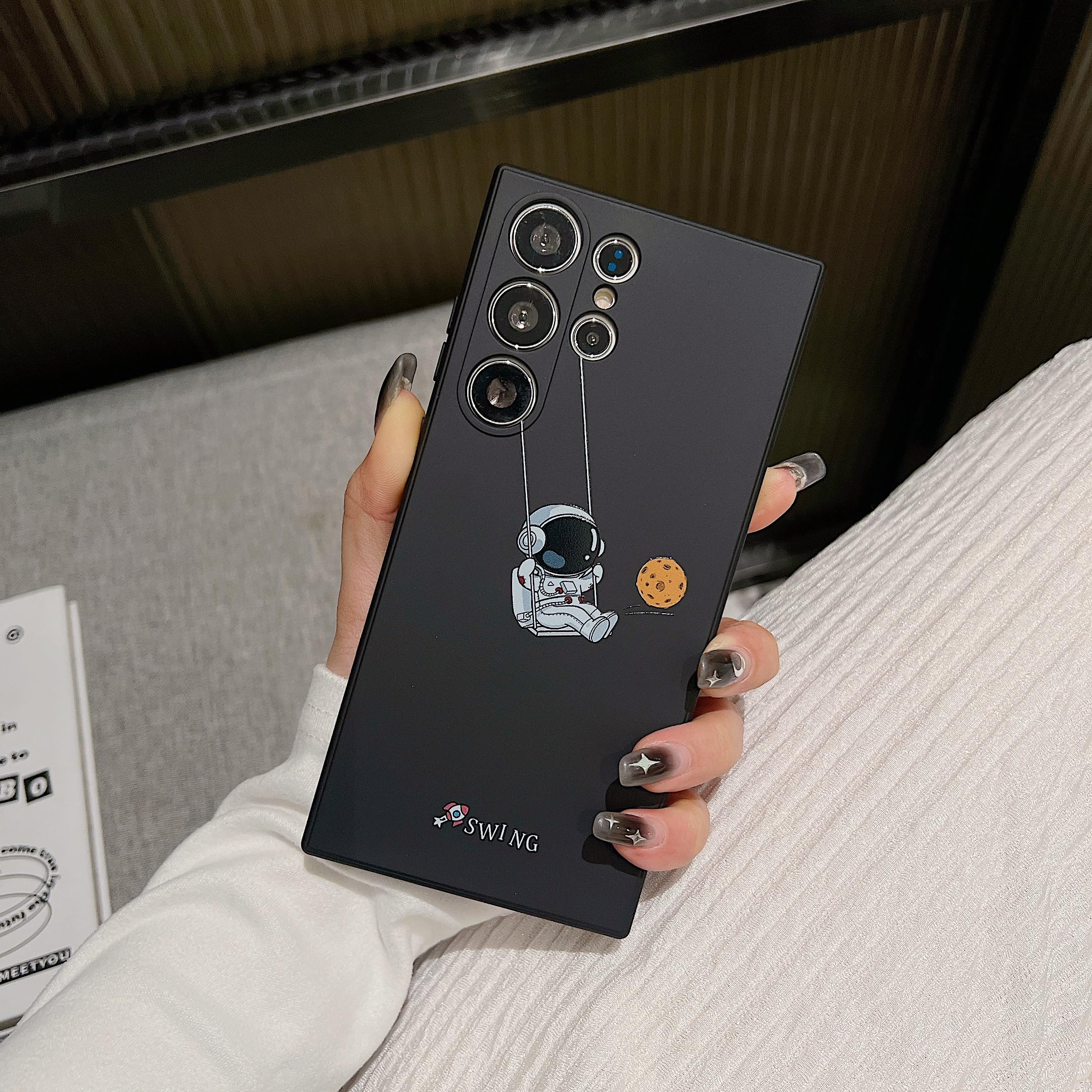 Astronaut Case for Samsung Galaxy S25 Ultra, Cute Cartoon Space Moon Rocke