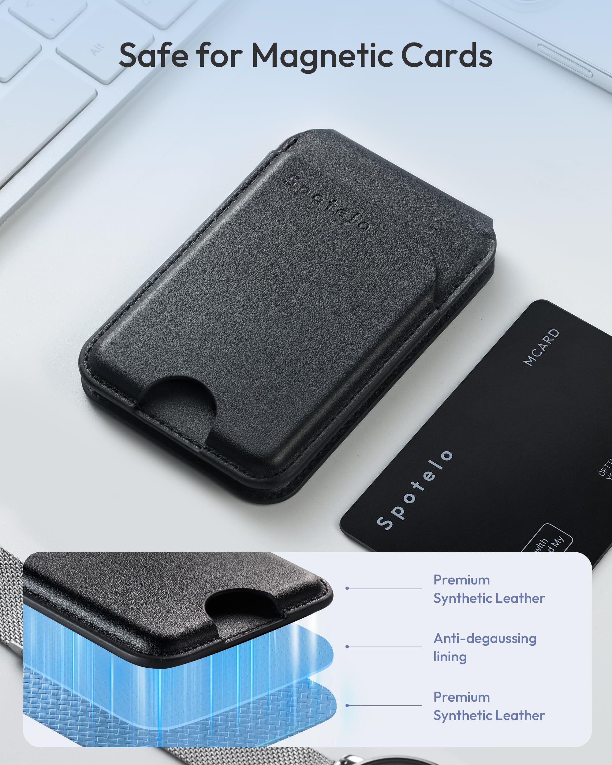 Wallet with Stand, Adjustable Stand Magnetic Wallet for iPhone, RIFD