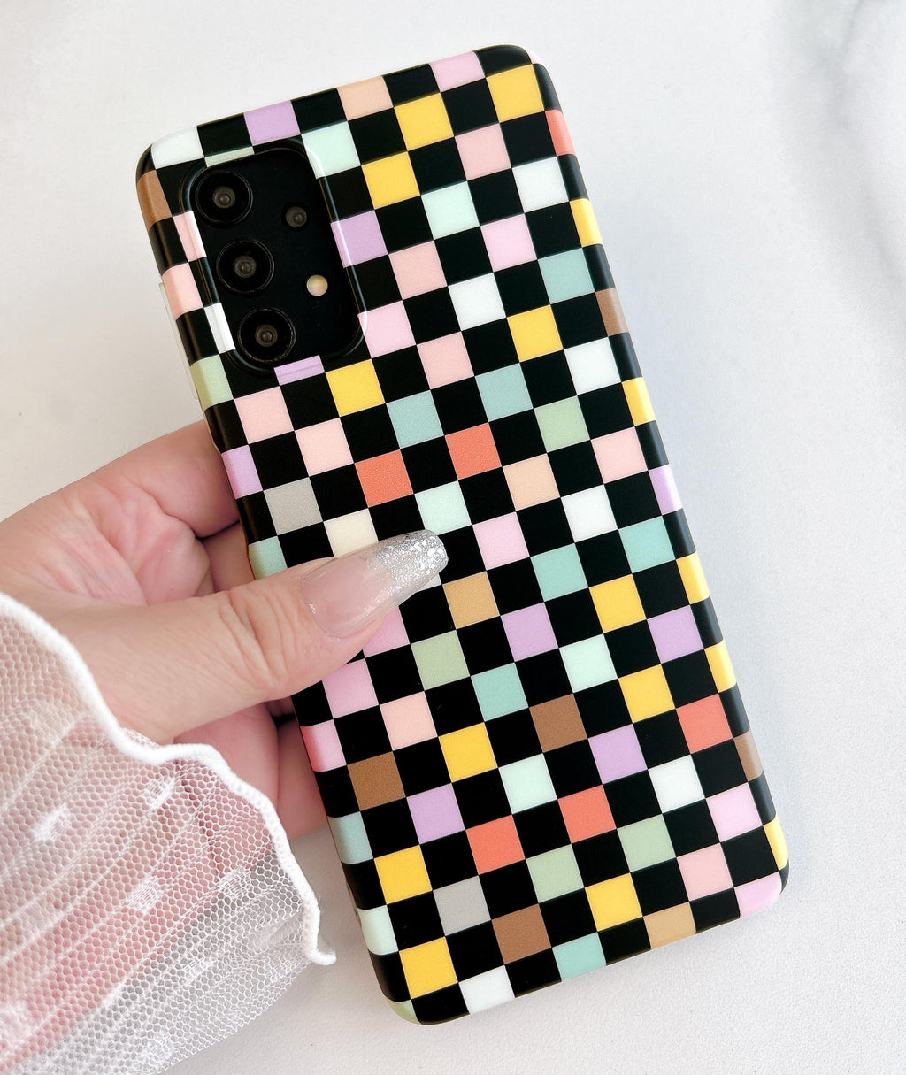 for Galaxy A32 5G Case(Not fit A32 4G), Vintage Checkerboard Design for Women Me