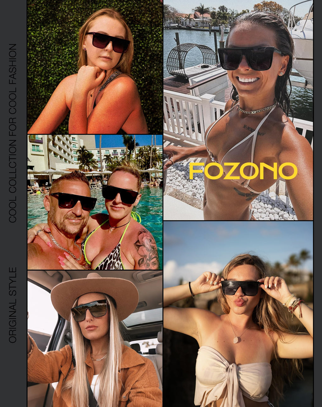 Square Oversized Sunglasses for Women Men Retro Flat Top Shield Sun Glass