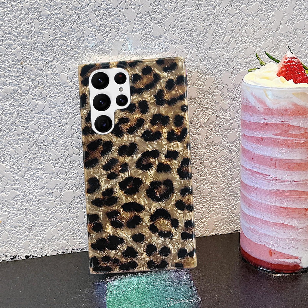 Galaxy S22 Ultra Case 5G 6.8-inch, Phone Case S22 Ultra, Soft Sparkly Leopard Pr