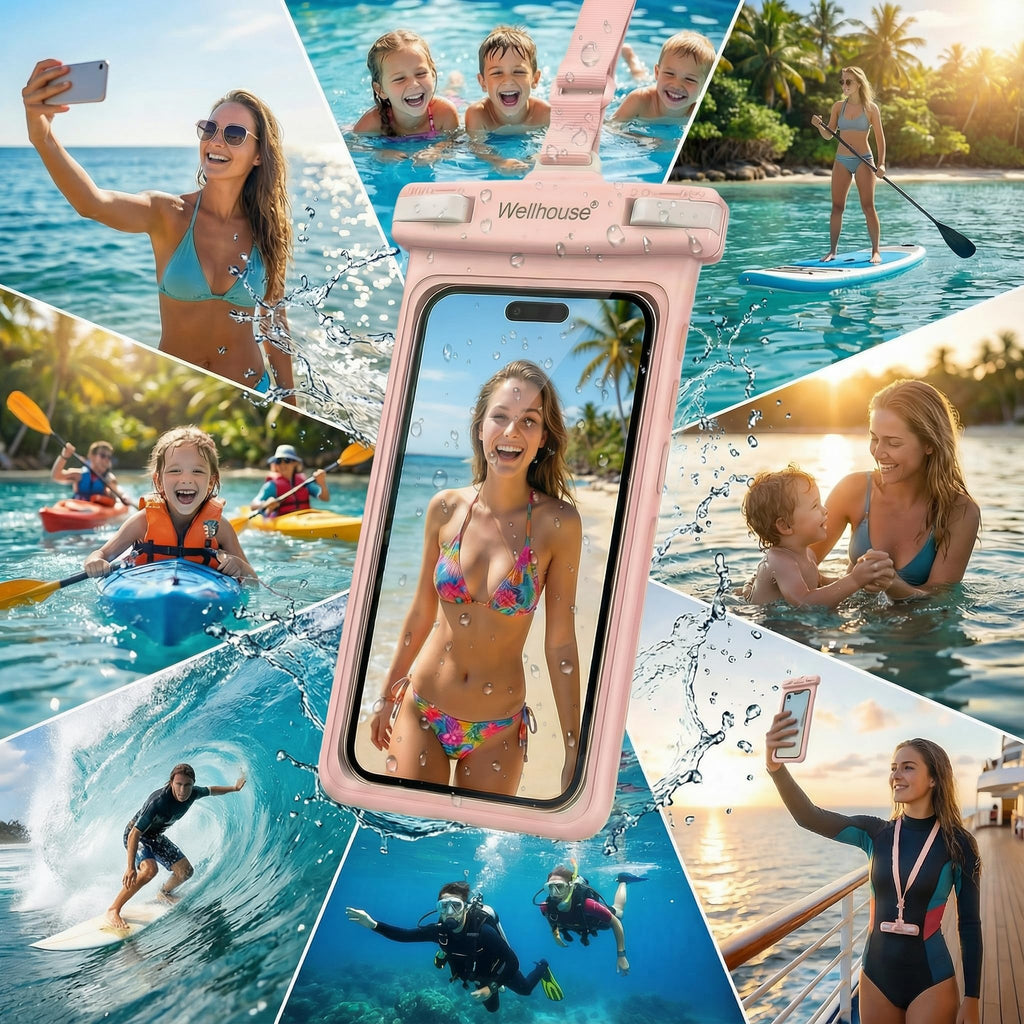 3D Waterproof Phone Pouch with Lanyard,Premium TPU100FT Deep Waterproof Phone Ca