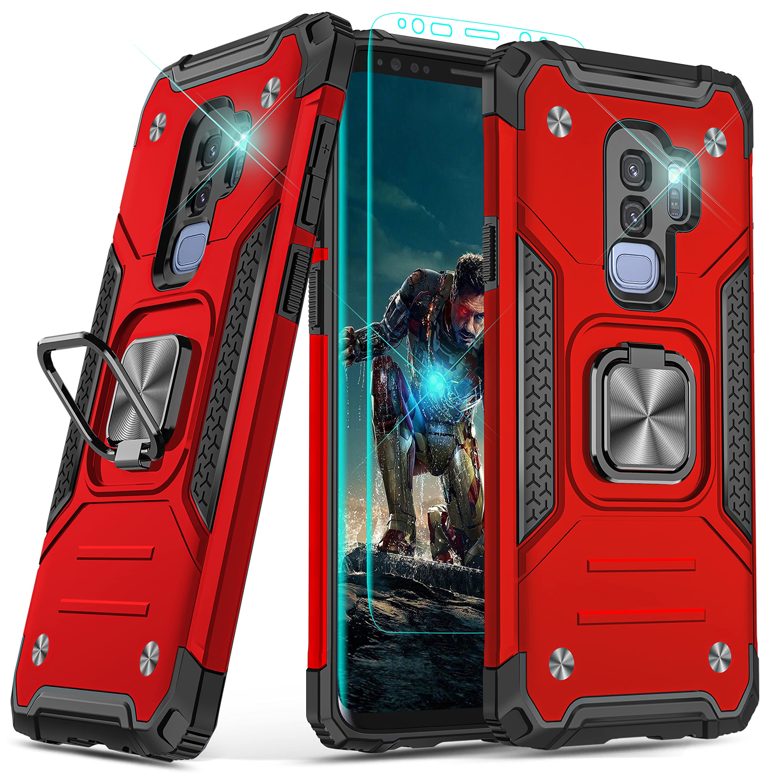 Galaxy S9 Plus Armor Case with 3D Curved Screen Protector for Ultimate Protectio